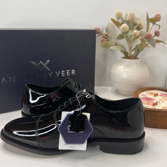 Anthony Veer Clinton Leather Tux Cap-Toe Oxford Dress Shoe Black Men 6.5 EEE NWB main image 13